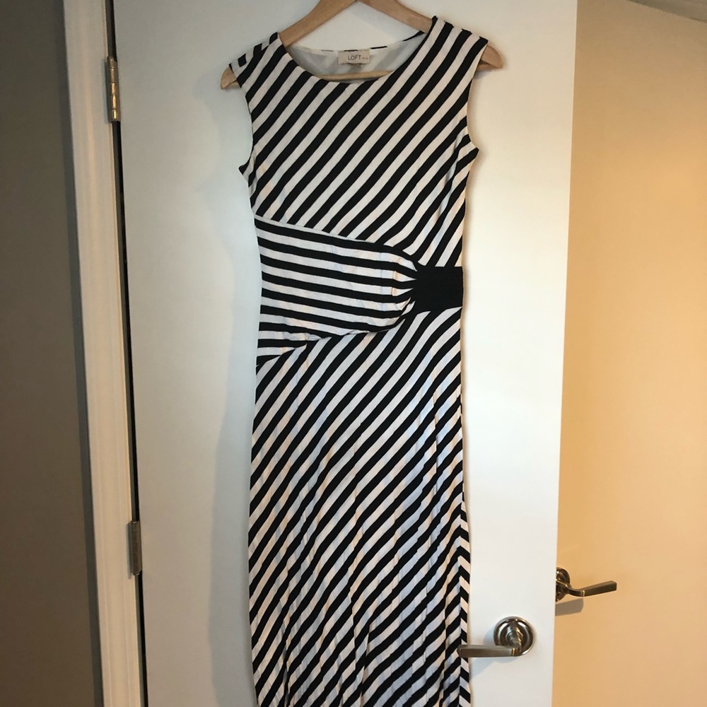Loft Black and White Maxi Dress